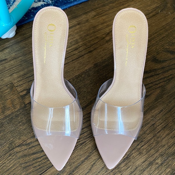 Nude and clear peep-toe heels - Picture 1 of 2